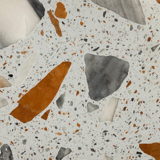 Light Smoke Blue Terrazzo - Mix Size Stone Grains