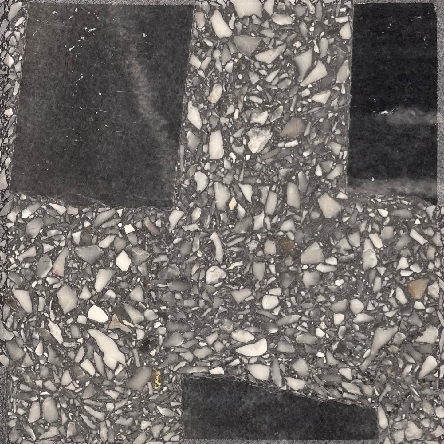 Black Block Terrazzo - Large Size Stone Grains