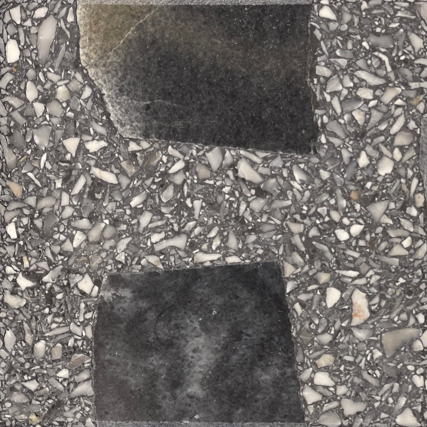 Black Block Terrazzo - Large Size Stone Grains