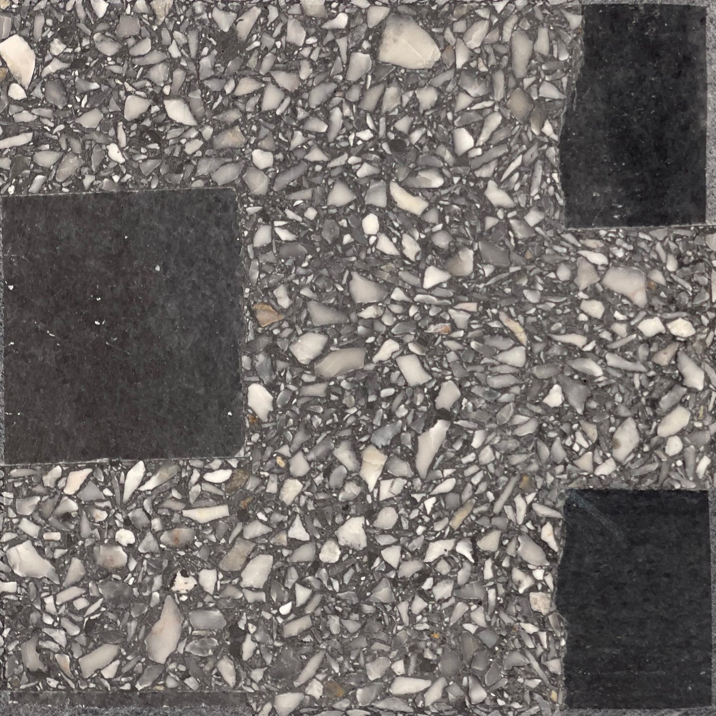 Black Block Terrazzo - Large Size Stone Grains