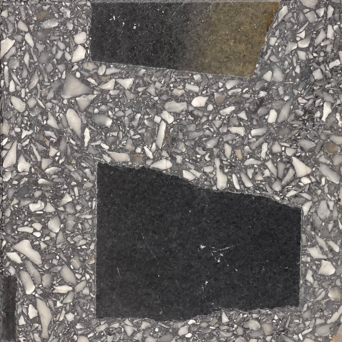 Black Block Terrazzo - Large Size Stone Grains